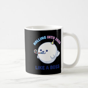 Caneca De Café Entrando em 2026 Como Um Chefe Foca Engraçada Ano
