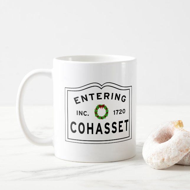 Caneca De Café Entrando em COHASSET MASSACHUSETTS na coroa de Nat (Com Donut)