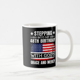Caneca De Café Entrando Em Meu 48º Aniversário Com A Graça De Deu