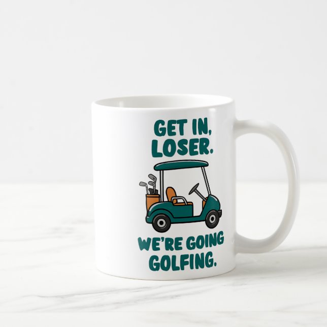 Caneca De Café Entre em Perdedor Vamos Golfe Funny Retro Golf (Direita)