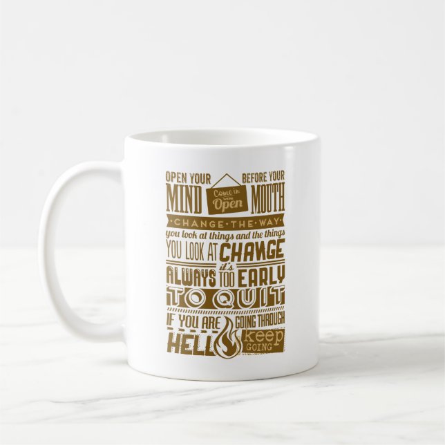 Caneca De Café entre, estamos abertos (Esquerda)