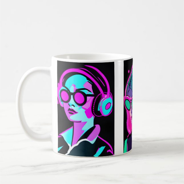 Caneca De Café Entre no seu Groove | Arte psicodélica (Esquerda)