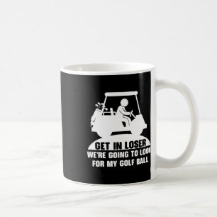 Caneca De Café Entre Perdedor Carrinho de Golfe Golfista Procura