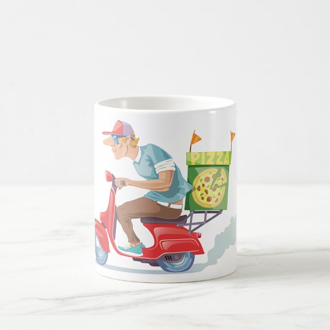Caneca De Café Entrega de Pizza Moped (Criador carregado)