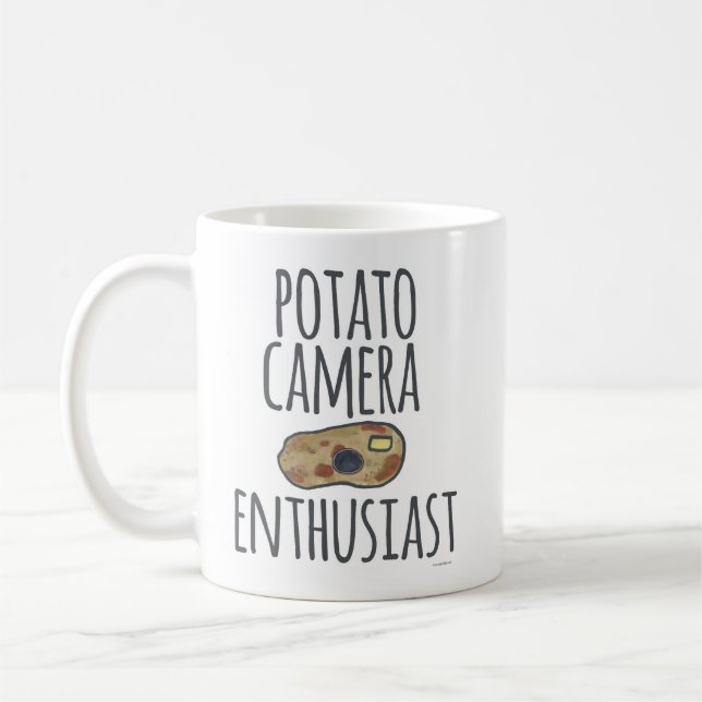 Caneca De Café Entusiasta da Câmera de Batata Humor com Fotografi (Esquerda)