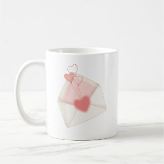 Caneca De Café Envelope de Carta de Amor do Dia dos Namorados em