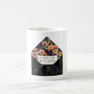 Caneca De Café Envelope Floral Seja Seu Próprio Tipo de Belo