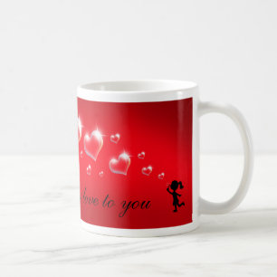 Caneca De Café Enviando Todo Meu Amor - Corações De Bolhas Mug