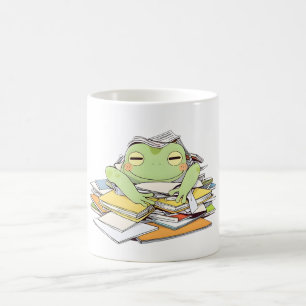 Caneca De Café Enviar ajuda Sapo enterrado em papelada Design Kaw