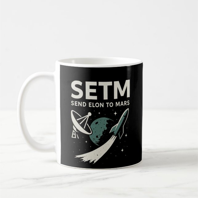 Caneca De Café Enviar Elon para Mars SETI Parody Logo Mug (Esquerda)
