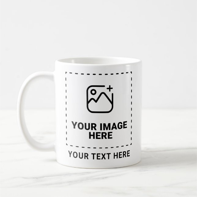 Caneca De Café Envie Sua Imagem e Texto (Esquerda)