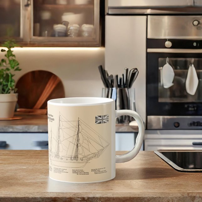 Caneca De Café Envio de Altura do Barramento HMS - Esquema de Ent (Criador carregado)