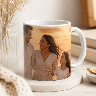Caneca De Café Envoltório de Foto Personalizada de Família