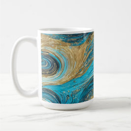 Caneca De Café Enxertos Dourados e Blue Mug