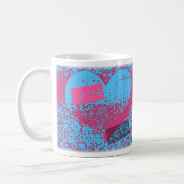 Caneca De Café Epic Retro Colors Love Heart Design (Esquerda)
