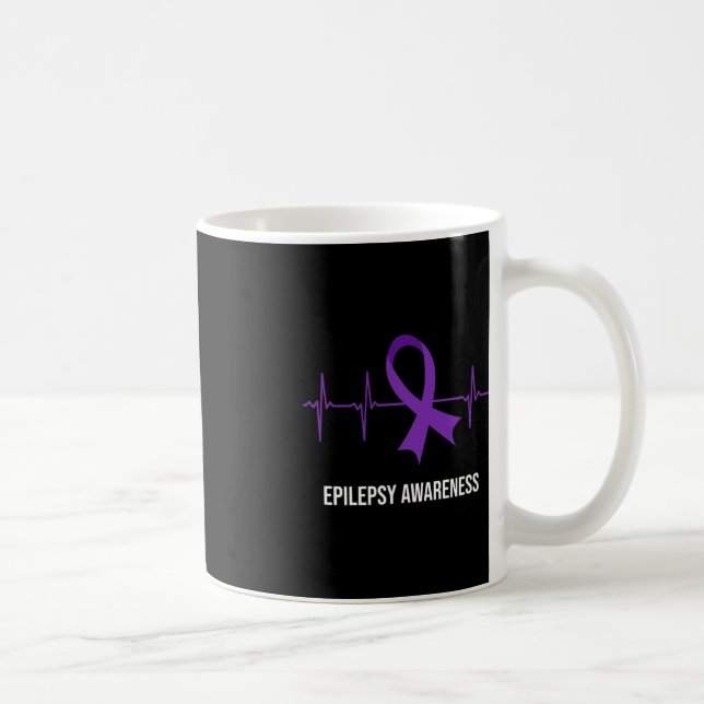 Caneca De Café Epilepsia por Design de pulsação ECG Sensibilizaçã (Direita)