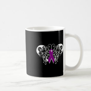 Caneca De Café Epilepsia Sensibilização Borboleta de Fita Roxa 2