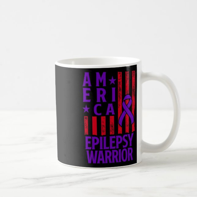 Caneca De Café Epilepsy Awareness Epileptic Warrior Survivor 28  (Direita)