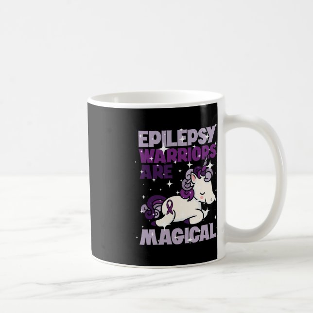 Caneca De Café Epilepsy Warrior Epileptic Day Purple Unicorn Love (Direita)