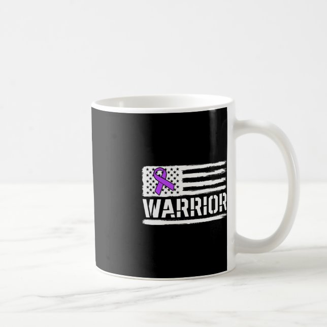 Caneca De Café Epilepsy Warrior Gift Purple American Flag Awarene (Direita)