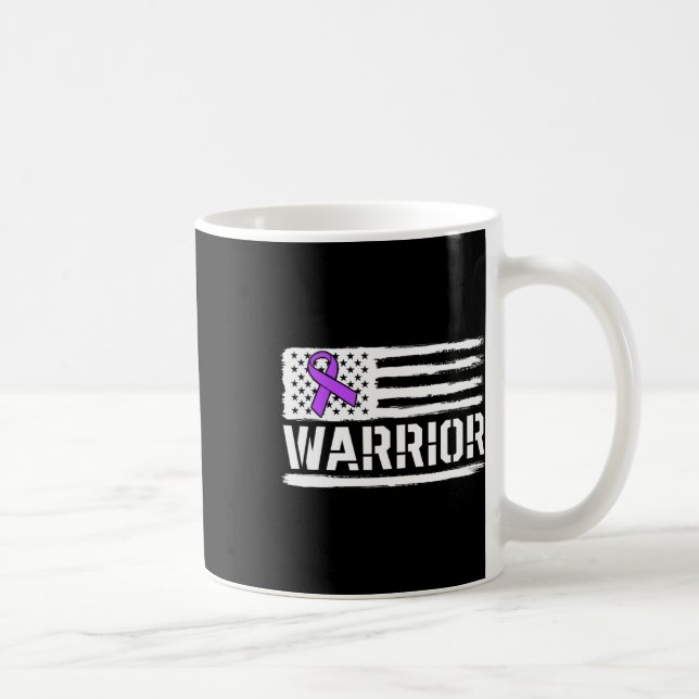 Caneca De Café Epilepsy Warrior Gift Purple American Flag Awarene (Direita)