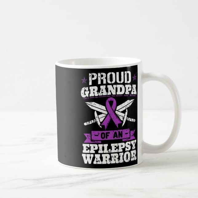 Caneca De Café Epilepsy Warrior Grandpa Epileptic Seizure Disorde (Direita)