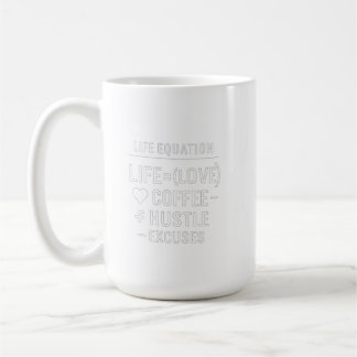Caneca De Café Equação da vida - Amor, Café, Hustle, Sem desculpa