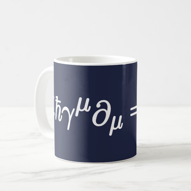 Caneca De Café Equação de Dirac Ciência Equações Matemáticas Cane (Frente Esquerda)