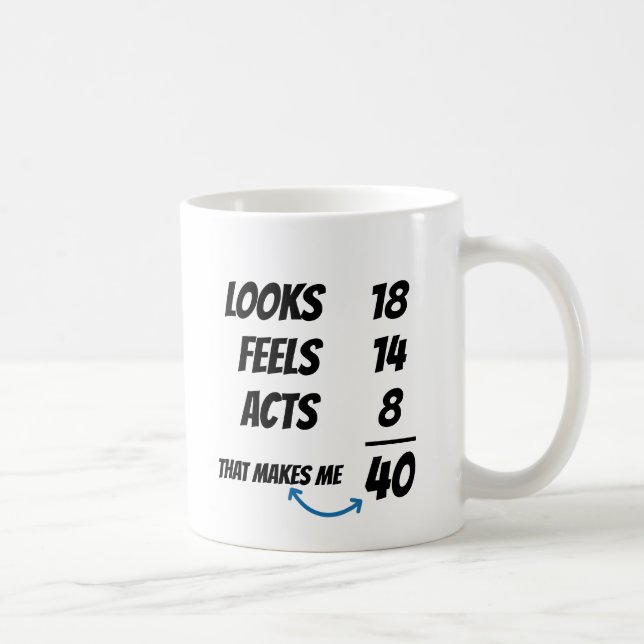 Caneca De Café Equação de Idade Personalizada Piada de Aniversári (Direita)