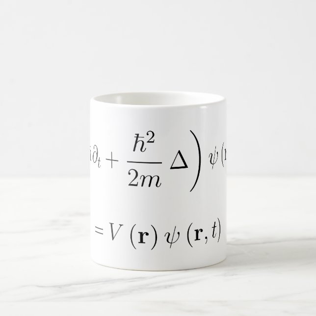 Caneca De Café Equação de onda de Schrodinger (Centro)