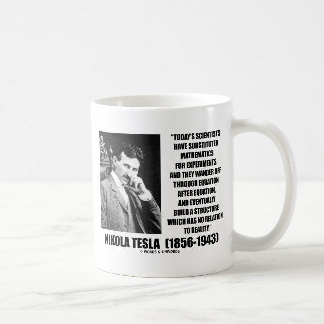 Caneca De Café Equação dos cientistas de Nikola Tesla nenhumas (Direita)