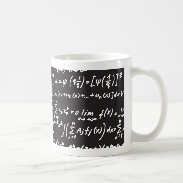 Caneca De Café Equações da matemática do quadro-negro (Direita)