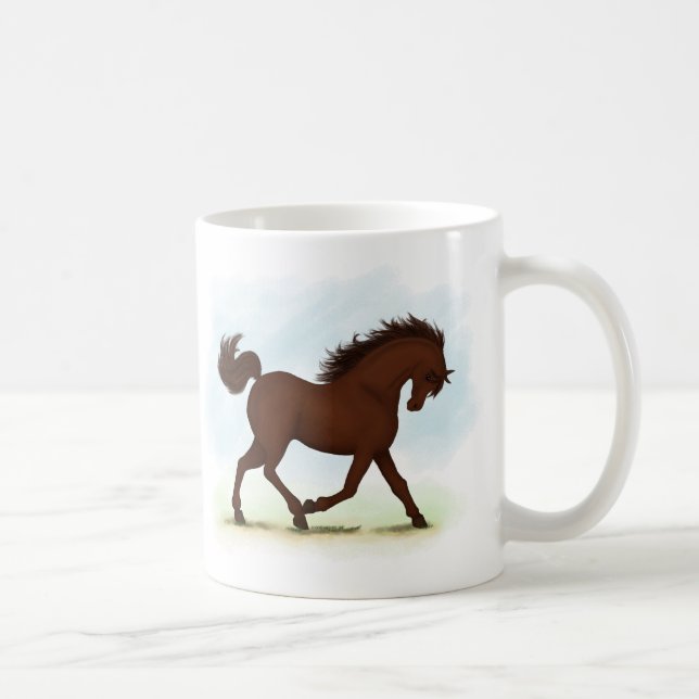 Caneca De Café Equestre castanho (Direita)