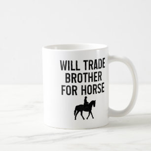 Caneca De Café Equestre Caveira Irá Trocar Irmão Por Hor