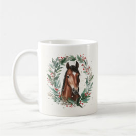 Caneca De Café Equestre de Cavalo de Natal Equestre
