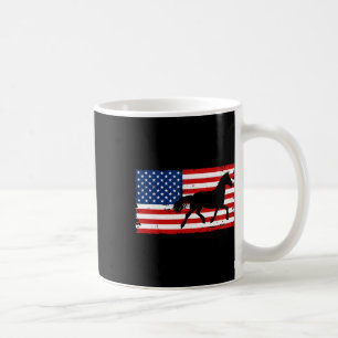 Caneca De Café Equestre Equestre Norte-Americano Bandeira Vintage