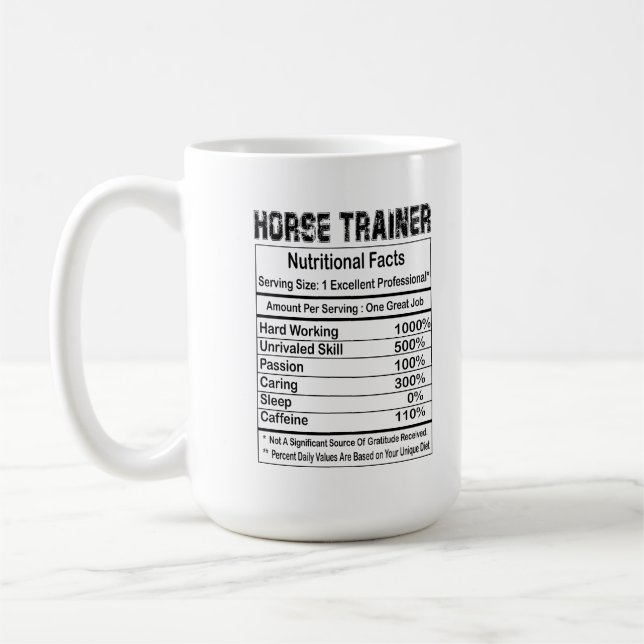 Caneca De Café Equídeos Fatos Nutricionais do Formador de Cavalos (Esquerda)
