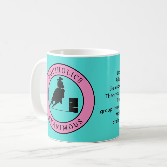 Caneca De Café Equiholics Unanimics Barrel Racer (Frente Esquerda)