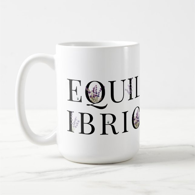 Caneca De Café Equilibrio (con fiori viola; Italiano) (Esquerda)