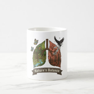 Caneca De Café Equilíbrio da Natureza Pulmões da Terra Ambienta