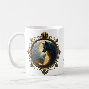 Caneca De Café Equilíbrio Lunar – Onde as Sombras Abraçam a Luz. 