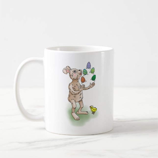 Caneca De Café Equilibrista Coelho de Páscoa (Esquerda)