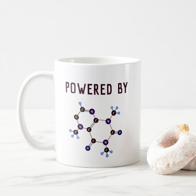 Caneca De Café Equipado com Cafeína Molecular Structure (Com Donut)