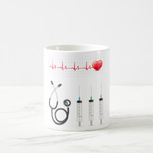 Caneca De Café Equipamento Médico Batimento Cardíaco Saúde