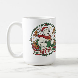 Caneca De Café Equipe Aconchegante de Natal – Urso Polar Fofo e B
