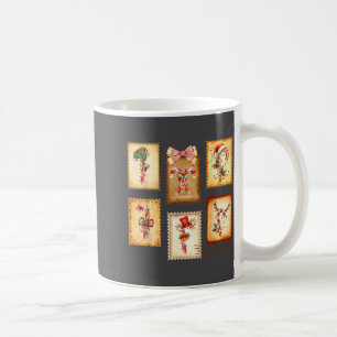 Caneca De Café Equipe Candy Cane Selo Vintage Natal Férias Xm