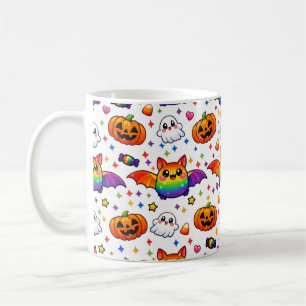 Caneca De Café 🦇🌈 Equipe da Festa Assustadora Arco-Íris