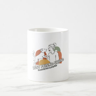 Caneca De Café Equipe da Melhor Amiga Mãe de Cachorro Arte em Lin
