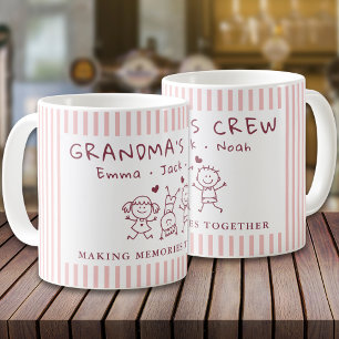 Caneca De Café Equipe da Vovó Fofa Nomes Personalizados Listra Ro