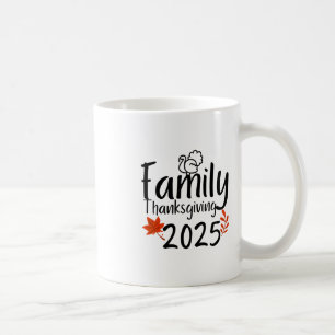 Caneca De Café Equipe de Ação de Graças da Família 2025 Agradecid